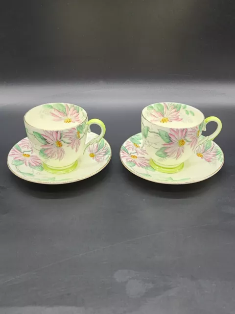 Vintage Paragon Cup And Saucer Set Of 2 Fine China Hand Painted Floral