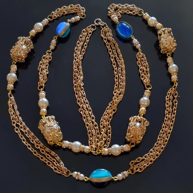 Collier Vintage Années 50/60 En Bakélite - Double Rang, Style Rétro Authentique