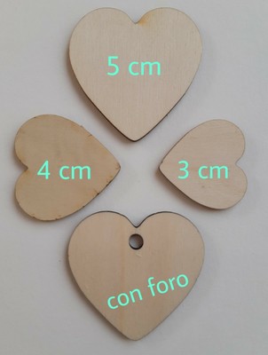 1 Pezzo 60 cm 6 mm di Spessore Senza Fori Craft shapes Sagome in Legno a Forma di Cuore 
