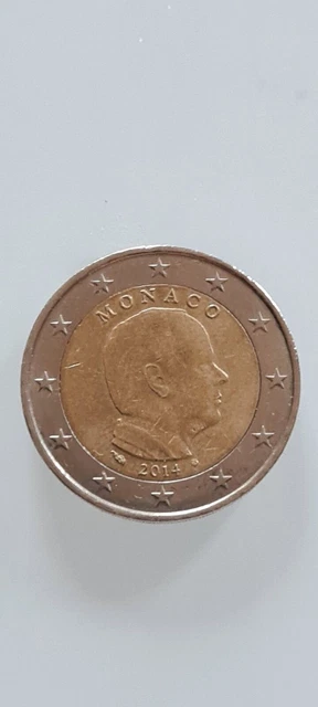 Moneta 2 euro Monaco anno 2014 circolata non comune