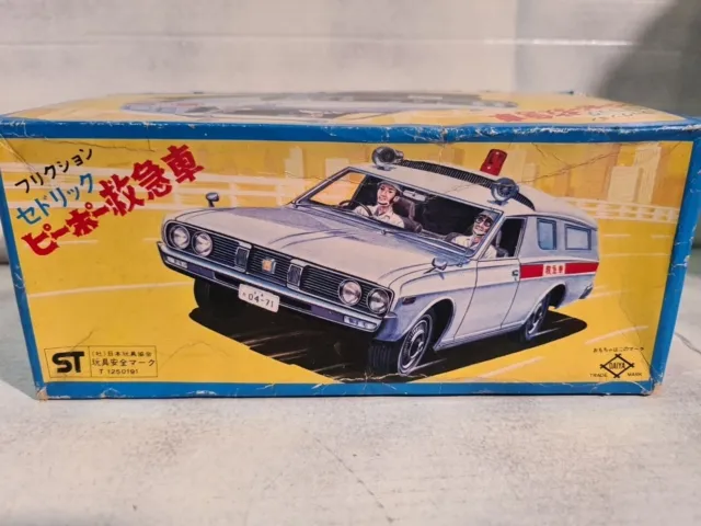 Tin/Plastic Toy Ambulance, Daiya, Japan, 60s, Friction, Box, NOS