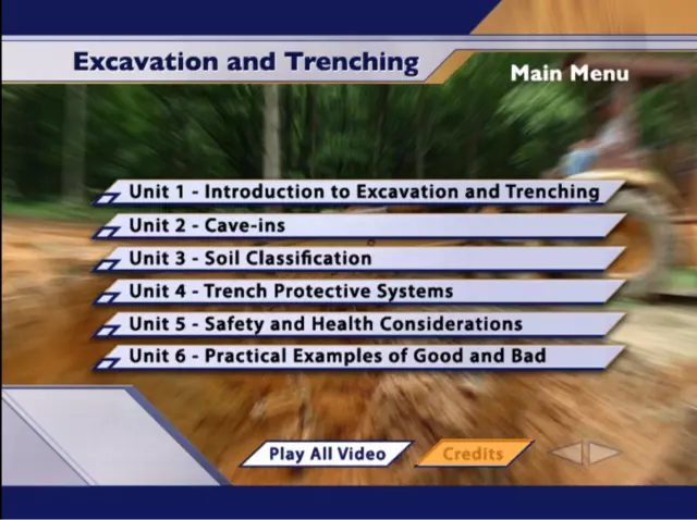 Excavation & Trenching Safety Training Interactive DVD