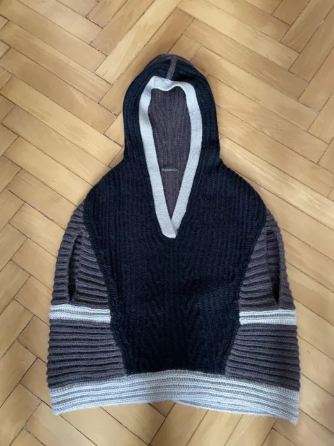 Poncho Strick Pulli Hoody Girbaud Alpaca/Wolle Sweater