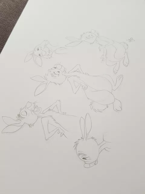 Disney Winnie The Pooh Rabbit Sketch Construction Pencil Drawing Original Art