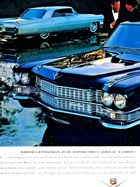 1963 Cadillac Sedan DeVille Vintage Original Print Ad 8.5 x 11"