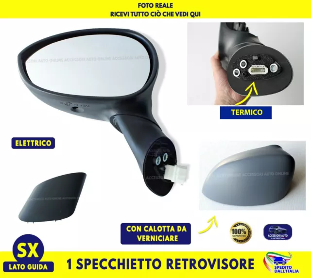 Specchietto Specchio per  Grande Punto Retrovisore SX Sinistro Elettrico Termico