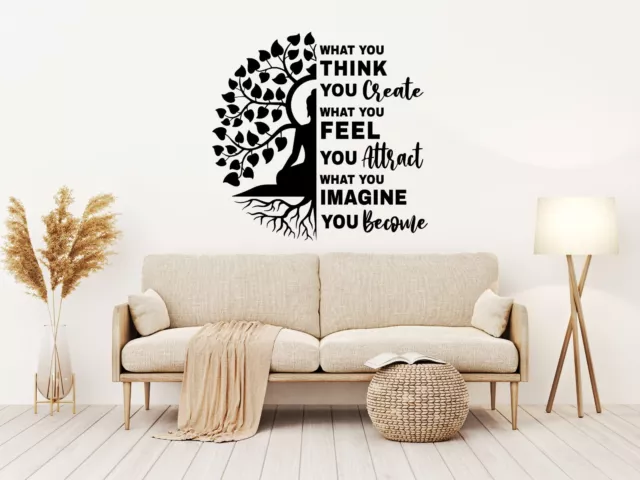 Bodhi Tree Sticker Wall Buddha Meditation Home Decal Window Quotes Decor Vinyl