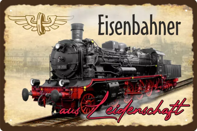 Eisenbahn Blechschild 20x30cm Eisenbahner Fan Geschenke Modelleisenbahn Lok Zug