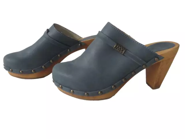 SANITA  chice org. Danish Clogs Gr. 38 blau Damen Mode Schuhe Pantolette Slipper 2