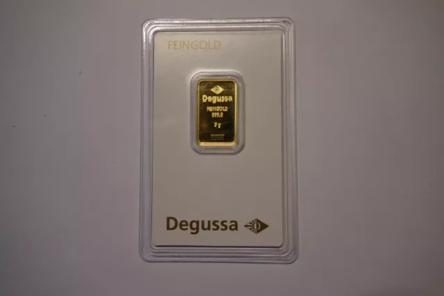 5 g Gramm  Goldbarren Degussa 0.9999 er Feingold - im Blister