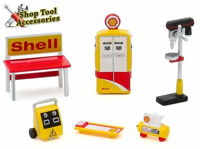 Werkstatt Set / Shop Tool Set 6 pc`s - SHELL - Greenlight 1:64