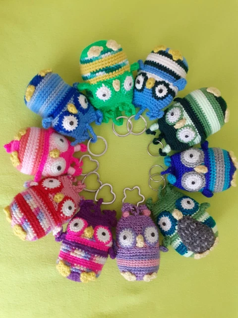 💖 Eule Schlüsselanhänger Handarbeit gehäkelt Amigurumi Neu Handmade Geschenk