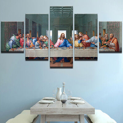 The Last Supper Of Jesus Christ 5 Panel Canvas Print Wall Art