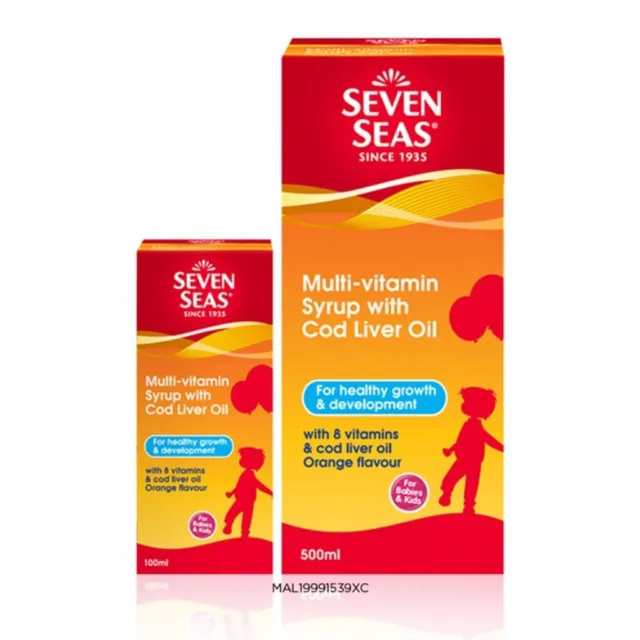 Seven Seas Cod Liver Oil Multivitamin Syrup 2 X 500ml 100ml Boost Immune Kids