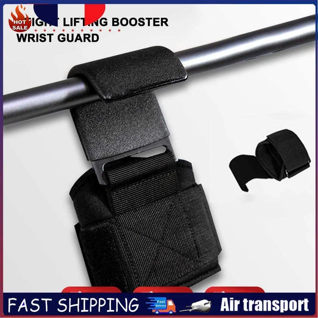 1pc Weight Lifting Pull-Ups Wrist Guard Hook Dumbbell Grip Gloves (Black) ~