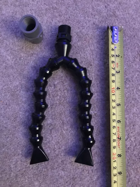 Water pipe tube dual twin duckbill flare nozzle aquarium Loc-Line..