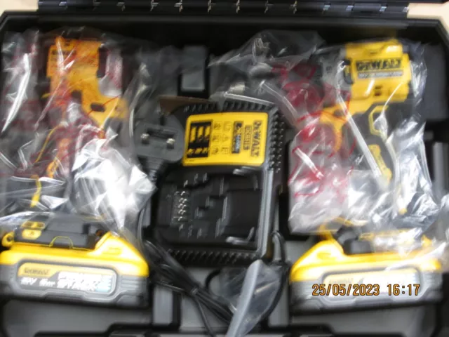 DeWalt DCK2050H2T-GB 18 V XR G3 kit doppio brushless compatto con 2 x 5,0 Ah 