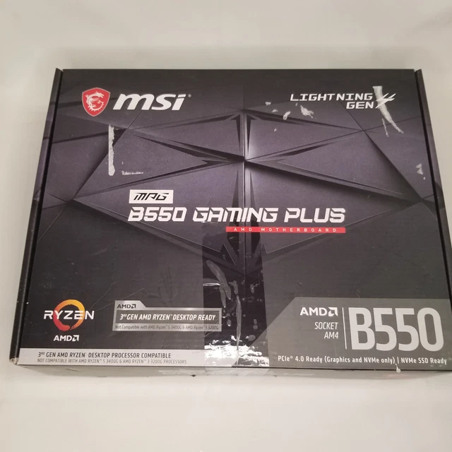 (PARTS/NOT WORKING) MSI MPG B550 Gaming Plus Desktop Motherboard