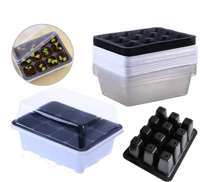 10 Set 12 Hole Plant Seed Grow Box Propagation Nursery Seedling Starter Tray