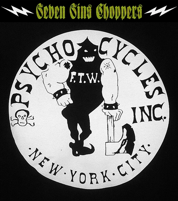 PSYCHOCYCLES AXEMAN TEE Chopper Harley Steg Moto Taille Lrg EUR 33,00