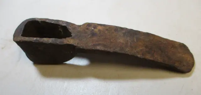 Antique Blacksmith Forged Iron Adze Head, 18th or Early 19th Century