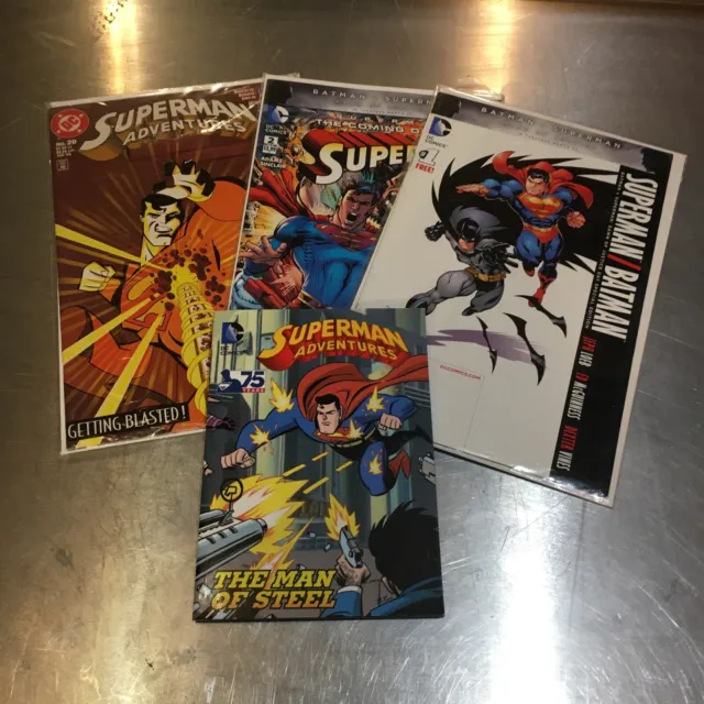 DC COMICS SUPERMAN ADVENTURES Mix Lot Of 4 + A Gift