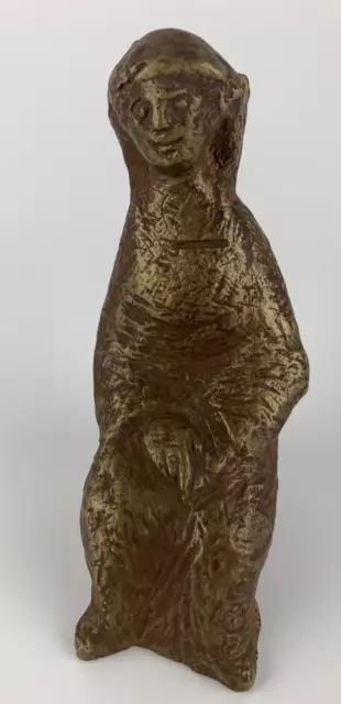 Bronze Figur Gisela Bär 1920-1991 Bildhauerin Pforzheim Frau sitzend 12 cm