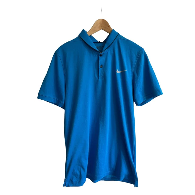 Nike Golf Dri Fit Blue Polo Shirt Short Sleeve T-shirt Mens Medium