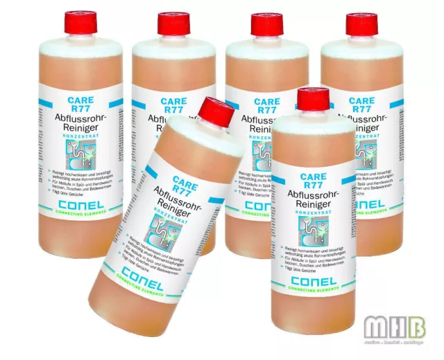 6x Conel Care Abflussrohr Reiniger 1L Rohrreiniger Konzentrat