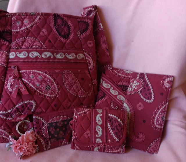 Lot of Vera Bradley Mesa Red Tote/Sunglass Holder/Wallet/Coin Purse/Cover Lot of Vera Bradley Mesa Red Tote/Sunglass Holder/Wallet/Coin Purse/Cover