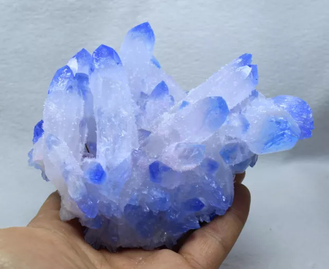 588g New Find Blue Phantom QUARTZ Crystal Cluster Specimen