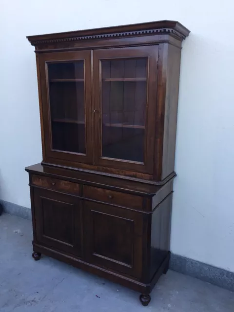 Credenza Due Corpi In Legno Di Noce Epoca 800