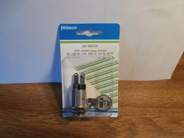 Philmore 30-1196 On-Off Switch Key Lock Tumbler SPST,NEW/NIP