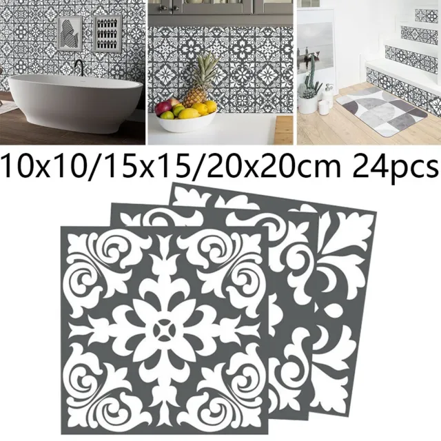 24x Cucina & Bagno Piastrella Adesivi Mosaico Wall-Sticker PVC Decorazione