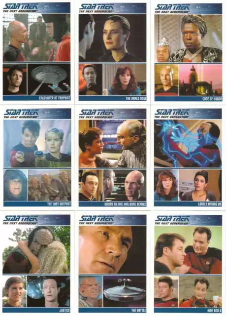 Star Trek TNG Complete Series 1 Full 90 Card Base Set - Rittenhouse Archives