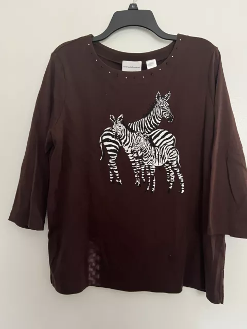 ALFRED DUNNER Top Shirt Blouse L Zebras