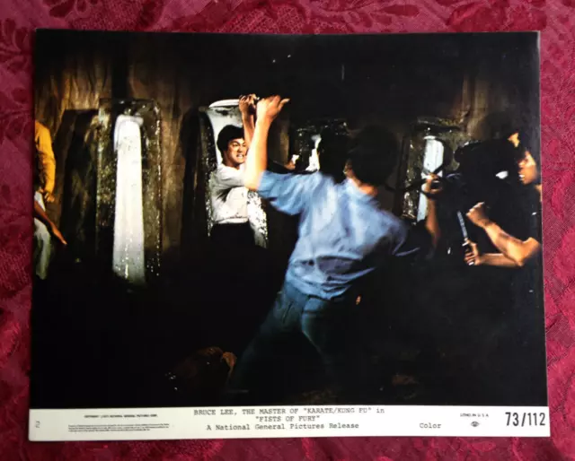 Fists of Fury 1973 Vintage Mini Lobby Card Bruce Lee Kung Fu Classic