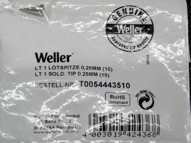 panne de fer à souder Weller LT1 LT-1 0.25mm T0054443510 (pour WP80 WSP80 WXP80)