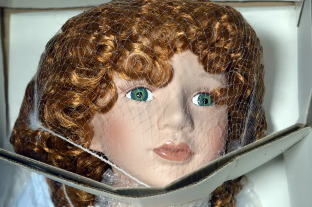 NIB 26" Bisque Porcelain Doll Victorian Floral Pattern Dress Heritage Signature