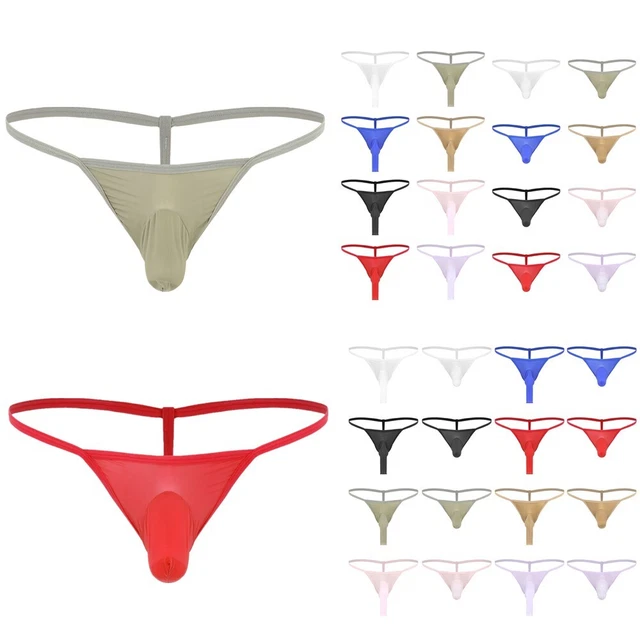 MENS SEMI-SHEER G-STRING Thongs Low Rise Brief Panties Sexy Stretchy ...