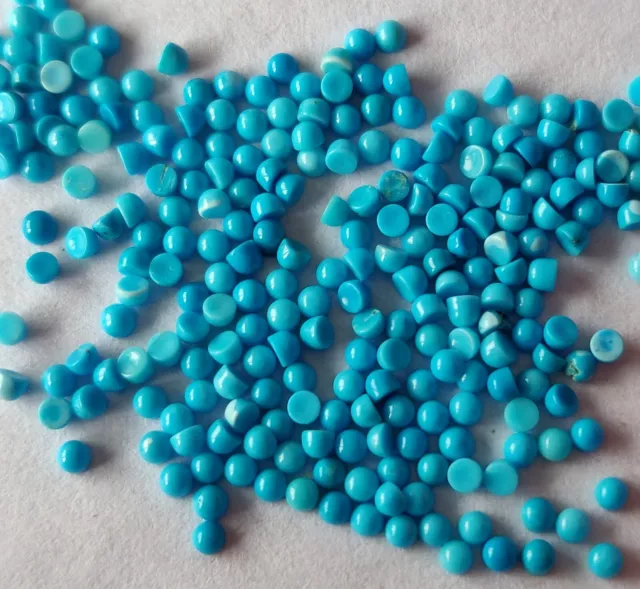 10 pc lot Of Natural Arizona Sleeping Beauty Turquoise Round Cabochon 1mm to 8mm