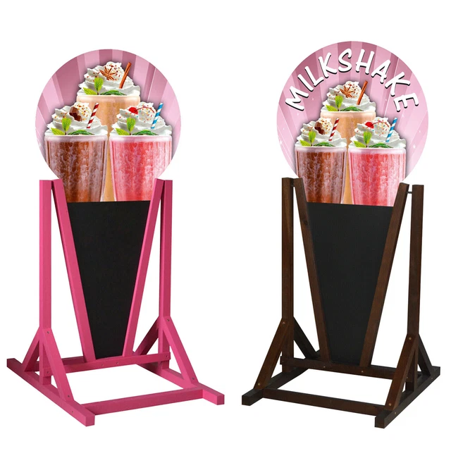 Tableau D'affichage 'Stop Trottoir' En Bois Style Rétro Avec Inscription Milkshake