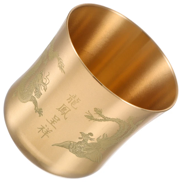 Tazza da tè vintage rame tazza da tè tazza da acqua multifunzionale offerta acqua Buddha
