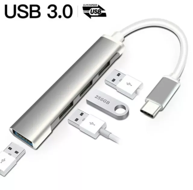 Station d'accueil USB USB-C, concentrateur, répartiteur, 1 à 4 appareils, 3.0