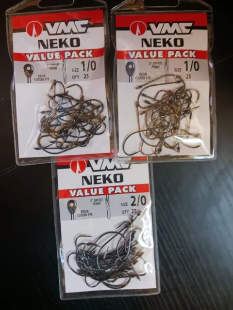 VMC NEKO HOOK Black Nickel 25 pack Value Bulk Pack Bass Finesse Hooks  $15.78 - PicClick