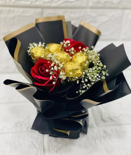 Ferrero Rocher with Red Roses Luxury Chocolate Bouquet Gift, Birthday, Wedding
