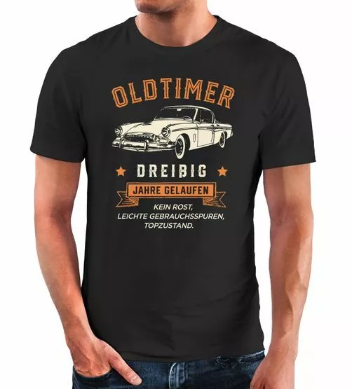 Herren T-Shirt Geburtstag Oldtimer Retro Design Print Vintage Auto Geschenk für