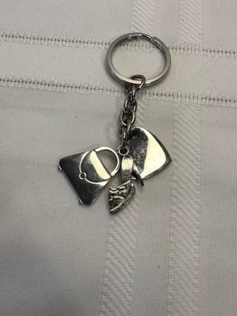 Nine West Key Chain Charms Chrome Purse High Heel and Handbag