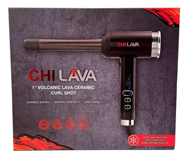 Chi Volcanic Lava 1" Ceramic Curl Shot / Hair Curling Wand with Cool Shot