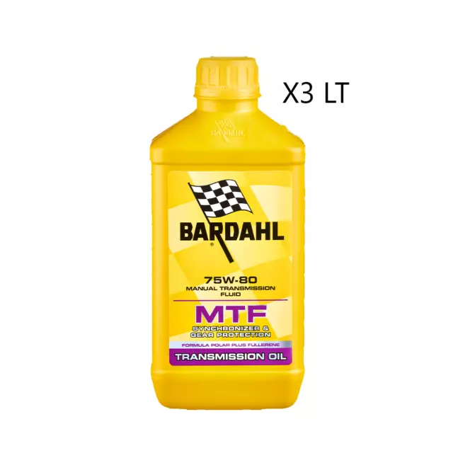 3 LITRI OLIO BARDAHL TRASMISSIONI CAMBIO MANUALE MTF 75W80 API GL-4 Premium 3LT